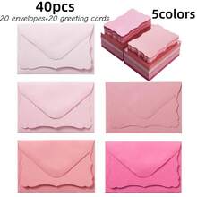 40/100pcs Mini Shades Pink Wave Edge Envelopes, 10X7cm Small Gift Envelopes For Cards, Ideal For Wedding Invitations, Gift Cards, Crafts Birthday Party, Thank You - A - View 9