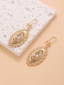 2pcs Fashionable Personalized Women's Long Earrings, Suitable For Banquet And Holiday Wear - Gold - View 3