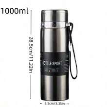 1pc 800/1000ml Large Capacity Portable Stainless Steel Vacuum Insulated Water Bottle, Fashionable Sports Style Multi-Color Cylindrical With Carrying Rope, Suitable For Outdoor Sports Warmth And Cold Protection, Ideal Gift For Anniversary And Holiday - Multicolor - View 8