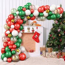 Christmas Balloon Garland Arch Kit With Red, Gold, Green Balloons, Suitable For Holiday, Christmas Eve, Christmas Party Background Decoration, Photo Props - View 3