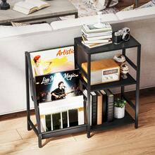 3-Tier Record Player Stand, End Table For Living Room, Bedroom - Black Wood Effect - T0001-01-3583 - View 3