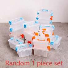 Small Transparent Plastic Storage Box With Handle And Buckle, Stackable Organizer Bin For Craft Beads, Stationery, Hardware Accessories, Suitable For Halloween, Christmas, New Year And Birthday Gifts, For Teens And Adults 14+ - Multicolor - View 6