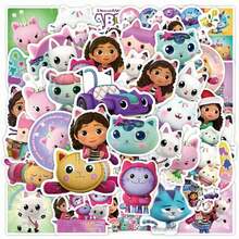 1set/50pcs Lovely Pastel Cartoon Animal Stickers, High Definition Print. Suitable For Skateboard, Helmet Decoration, Handmade Projects And Scrapbooking.(Stochastic Style) - Multicolor - View 2