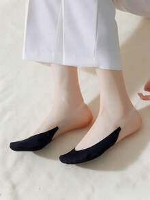 1/5/10 Pairs Women's Colorful Sponge Sole Boat Socks, Silky High Heel Socks, Non-Slip Invisible Low-Cut Socks (No Cardboard), Spring/Summer - Multicolor - View 14