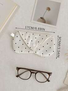 1Pc Polka Dot Print Satin Glasses Bag,Multi-Color Flip Button Glasses ...