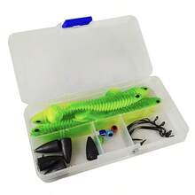 1PC New Fishing Equipment Simulation Eye Road Sub Thread T-Tail Submerged False Bait PVC Two-Color Soft Bait Fishing Accessories - Multicolor - View 6