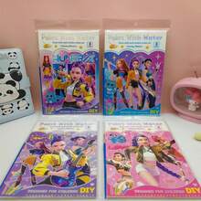 KPop Demon Hunters 1pc Music Girl Group Character Drawing Book Set, Ideal Choice For Adult Hobby Painting, Handicraft Creation, Art Training, Perfect Choice For Thanksgiving And Christmas Gift Giving, Cartoon Character Drawing Template Book For Art Enthusiasts. - Multicolor - View 4
