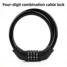 1pc Bicycle 4-Digit Combination Cable Lock, Portable Digital Combination Lock, Multi-Purpose Cycling Bike Lock - Multicolor - View 8