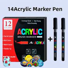 13-66 Colors Acrylic Paint Markers Set,Brush Tip And Soft Tip,Painting On Stone,Wood,Calligraph,A Holiday Gift For Friend And Students ,Back To School - Multicolor - View 7
