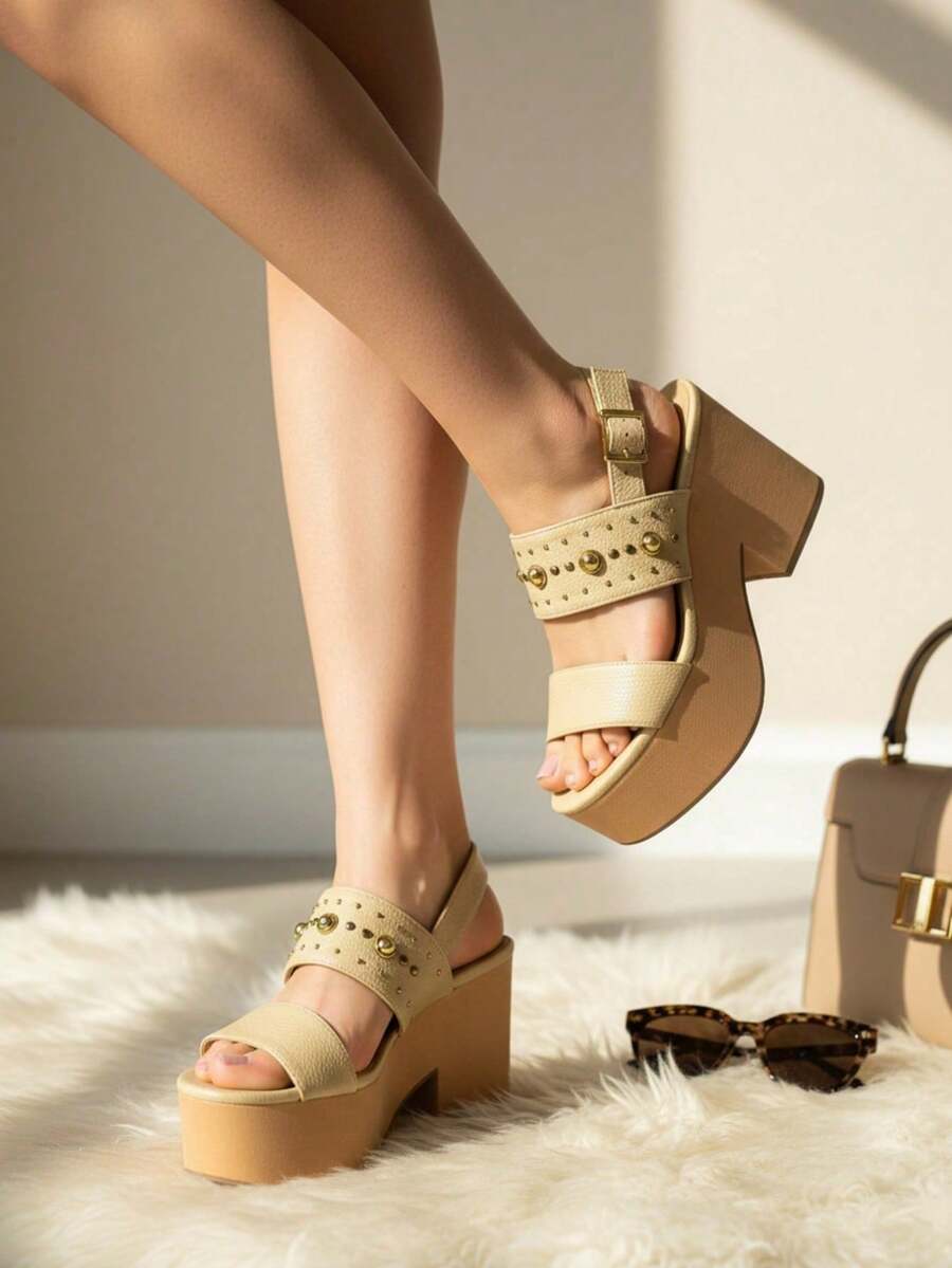 Women Wedges & Platform - Beige - View 1