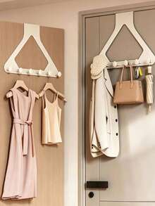 1/2pcs Upgraded Triangle Door Hooks, Over-The-Door Coat Rack, No-Drill Storage Shelf, Hanging Clothes Rack, Made Of Thickened ABS Plastic Material, 3 Colors Available, Suitable For Hanging Clothes, Bags, Keys, Hats, Bedroom - Multicolor - View 11