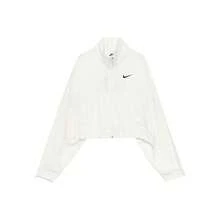 Nike Sportswear Logo Print Zip-Up Stand Collar Windproof Sun Protection Batwing Sleeve Woven Jacket Women's - White - View 9