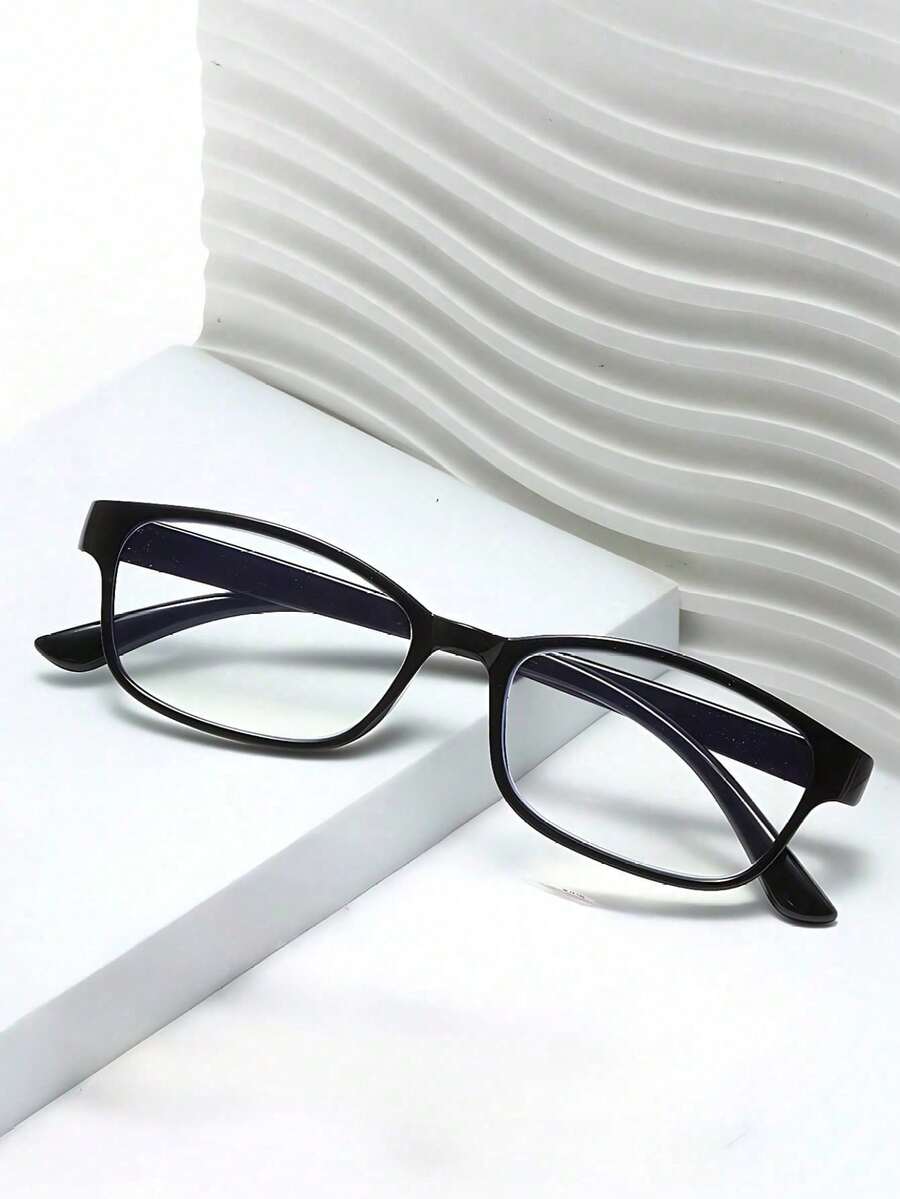Men's Square Small Frame Glasses, 1 Pair, Vintage Custom Style, Lightweight, Minimalist Versatile, Suitable For Work And Office - Multicolor - View 1