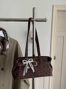 Vintage Commuter Leopard Print Underarm Bag 2026 New Fashion Women's Niche Handbag Shoulder Bag Daily Underarm Bag - Coffee - View 10