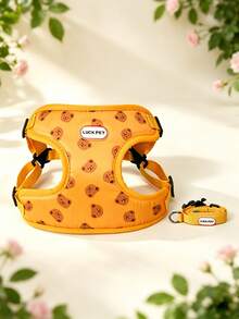 黃色 Luckpet Bear 寵物胸背帶與牽繩套組，背心式狗胸背帶，適合小型至中型犬，適用於遛狗，防逃脫，可調節扣環，穿脫方便，僅適用於小型至中型犬 - 黃色 - 查看 2