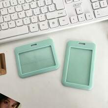 Ins Slide Cover Solid Color 3-Inch Card Holder Mint Green Bow Knot Wristlet Keychain ID Badge Holder Card Sleeve Photo Protector Idol Photocard Protector For Students, K-Pop Fans, Office Workers, Photocard Storage, ID Protection, Campus Commute, Office Use, Portable, Birthday Gift, Holiday Gift, Merchandise Collection, Best Friend Gift, Desk Storage, Display - A - View 6