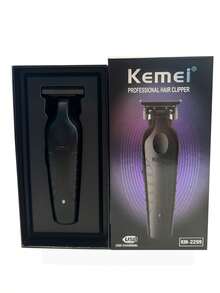 Kemei 2299 专业无线理发器，0mm 零间隙修剪器，电动理发器，0mm 零间隙修剪器，专业电动造型器，胡须修剪器，T 型刀片理发器 - 黑色 - 查看 7
