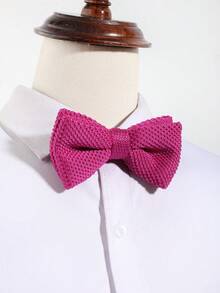 1PC Fashion Casual Minimalist Unisex Solid Color Soft Knitted Double Layer Bowknot Collar Comfortable Versatile Suitable For Daily Wear, Holidays, Shopping, Campus, Party, Banquet - Multicolor - View 9