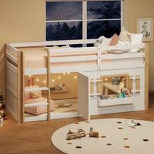 Bunk Bed (90 X 190), Loft Bed, Multifunctional, Can Be Built Underneath To Create A Area, Without Mattress, White - 1 - View 4