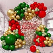 Christmas Balloon Garland Arch Kit With Red, Gold, Green Balloons, Suitable For Holiday, Christmas Eve, Christmas Party Background Decoration, Photo Props - View 4
