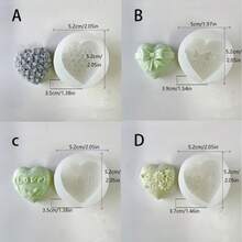 1pc Valentine's Day Love Candle Shaped Silicone Mold, Handmade Simple Love Candle Dinner Decoration Props, Resin Liquid And Aromatherapy Candles Can Be Made, Simple Demolding, Reusable Silicone Mold. - White - View 9