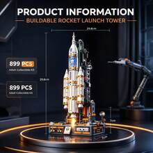 Rocket Launch Tower Building Model, 899 Pieces Adult Collectible Building Blocks Set, Rocket, Booster And Launch Base, Suitable As Gift For Collectors On Halloween, Christmas, Thanksgiving And Birthday - Dawn Rocket Launch Pad - View 4