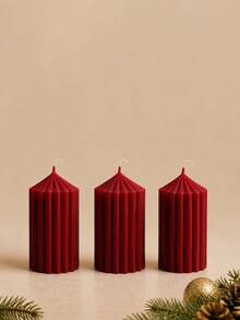 Christmas 4pcs Roman Column Scented Candle Set, Smokeless Scented Candles, Christmas Home Decor Candles, Halloween Decor Candles, Candle Centerpiece, Suitable For Home Decor Gifts - Coarse Gear Pointed Cylinder - View 16