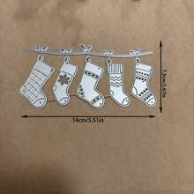 1pc New Christmas Sock Metal Cutting Die, Suitable For Christmas, Perfect For Making Photo Albums, Paper Crafts, Cards, Embossing And Decorations, - Christmas Stocking - View 8