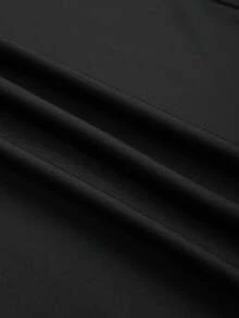 Black U-Neck Long Sleeve Jumpsuit, Suitable For Spring And Autumn - Black - View 7