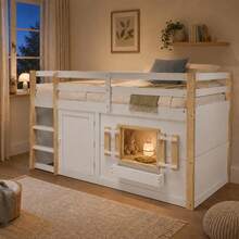 Bunk Bed (90 X 190), Loft Bed, Multifunctional, Can Be Built Underneath To Create A Area, Without Mattress, White - 1 - View 5