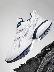 1 Pair Colorblock Retro Chunky Sneakers Casual Sports Running Shoes Mesh Breathable Comfortable Shock Absorbing Soft Bounce - White - View 2