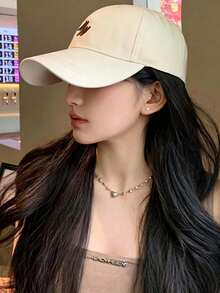 Big Head Big Size Baseball Cap, M Letter Embroidered Curved Brim Dad Hat, Casual Soft Cotton Adjustable Sports Sun Hat, Women's - Multicolor - View 3