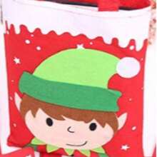 1pc Christmas Handheld Gift Bag Candy Gift Bag Holiday Party Decoration Bag - Multicolor - View 4