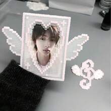 Ins Style Angel Wings Pixel Acrylic Photo Card Sleeve, Idol Fan Collectible Card Holder, Photo Storage Frame, Card Sleeve, Idol Fan Girls, Planner Enthusiasts, Students, Card Protection, Display, Desk Decor, Collection Storage, Birthday Gift, Holiday Gift, Tabletop Display, Merchandise Storage, Best Friend Gift, Creative Collection, Photography Prop - A - View 9