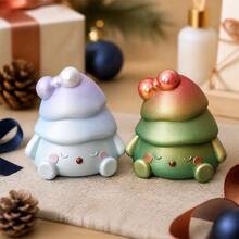 1pc Christmas Tree Silicone Candle Mold, Cute Cartoon Small Tree Mold For Aromatherapy Candle, Handmade Soap, Gypsum Statue, Epoxy Resin Ornament, DIY Christmas Holiday Decor Making Supplies - Christmas Tree Bow Mold - View 4
