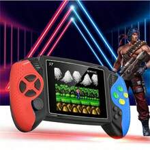 Consola de juegos portátil retro de mano con joystick de 3.5 pulgadas, host con 600 juegos incorporados, control de juego recargable, se conecta a la TV, incluye cable de carga y cable de conexión a la TV (Color rojo clásico azul/azul/blanco) 1020mAh - Multicolor - Ver 1