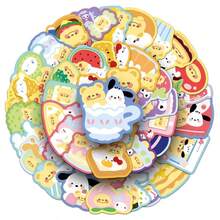 50pcs Sanrio And Butter Bear Cartoon Stickers, Suitable For Decorating Phone, Tablet, Laptop, Camera, Desk, Diary, Planner - Multicolor - View 2