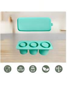 1pc Silicone 3-Cavity Ice Mold With Lid, 20/30oz (887ml) Capacity, Easy Release, Suitable For Freezing Cocktails, Whiskey, Drinks, Coffee, Etc. - Multicolor - View 10