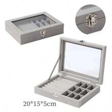 1pc Luxury Crystal Handle Jewelry Storage Box, Transparent Acrylic Jewelry Cabinet With Velvet Drawer - Multicolor - View 6