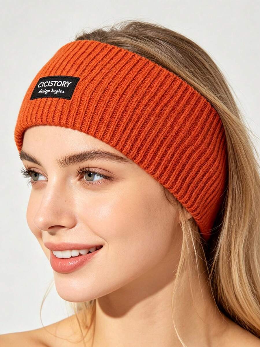 Warm Thermal Knitting Autumn Fall Winter 1 Pieces Knit Headbands For Women Elastic Turban Crochet Hair Bands - Multicolor - View 1