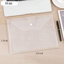 1/5/10 Pcs A4 Clear Plastic Envelope Folders, Suitable For Student Test Paper Storage, Office Document And Material Storage And Organization - Transparent - View 9