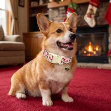iDestry Christmas Pet Collar Adjustable Dog Collar Christmas Tree Santa Claus Gift Print Pet Necklace For Large Medium Small Dogs Cats - Multicolor - View 10