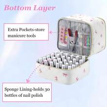 Nail Polish Storage Box - Holds 30 Bottles (15ml - 0.5 Fl.Oz), With Tool Storage Bag And Adjustable Dividers, Double Layer Nail Polish And Nail Dryer Storage Box/Random Style - Multicolor - View 5
