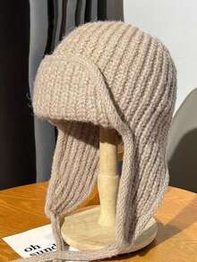 Women's Autumn/Winter Long Earflap Knitted Hat, Cycling Riding Cold-Proof Warm Hat, Face-Slimming Beanie, Lei Feng Hat, Winter Warm Hat, Perfect For Daily Wear - Multicolor - View 8