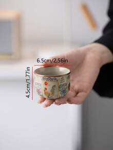 1/2/4/6pcs Ceramic Tea Cups, Vintage Home And Guest Tea Cups, Kung Fu Tea Cups, Black Tea Cups, Water Cups, Espresso Cups, Gift Cups, Suitable For Daily Use, Gatherings, Parties - Multicolor - View 2