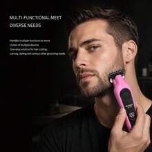 Kemei Professional Electric Hair Clipper, 0mm Zero-Gap Trimmer, Wireless USB Rechargeable Clipper With LED Display, Stainless Steel T-Blade, Suitable For Men's Shaving And Haircut Trimming, Perfect For Barbershops And Everyday Use. - Multicolor - View 5
