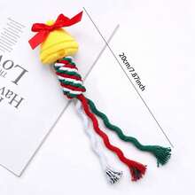 6PCS Christmas Dog Squeaky Toys, Xmas Pet Rope Plush Chew Toys Set, Holiday Puppy Teething Interactive Toys For Small Medium Dogs - Multicolor - View 9