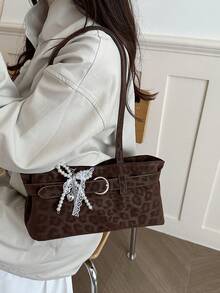 Vintage Commuter Leopard Print Underarm Bag 2026 New Fashion Women's Niche Handbag Shoulder Bag Daily Underarm Bag - Coffee - View 4