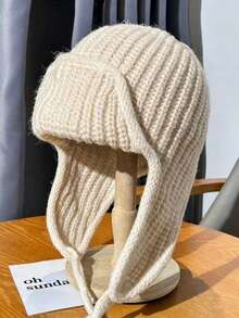 Women's Autumn/Winter Long Earflap Knitted Hat, Cycling Riding Cold-Proof Warm Hat, Face-Slimming Beanie, Lei Feng Hat, Winter Warm Hat, Perfect For Daily Wear - Multicolor - View 7