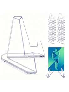 20pcs Acrylic Card Display Stands, Transparent Card Holders, Mini Card Holders, Suitable For Sports Cards, Trading Cards, Graded Cards, Transparent Plastic Card Clips, Paper Mini Bases, Suitable For Table Numbers, Commercial Price Tags, Menu Labels, Party And Wedding Guests - Stand - View 1